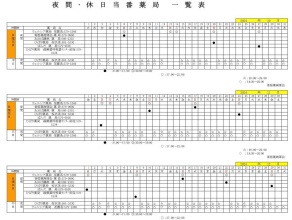 2024年10月～12月　夜間•休日当番薬局一覧表